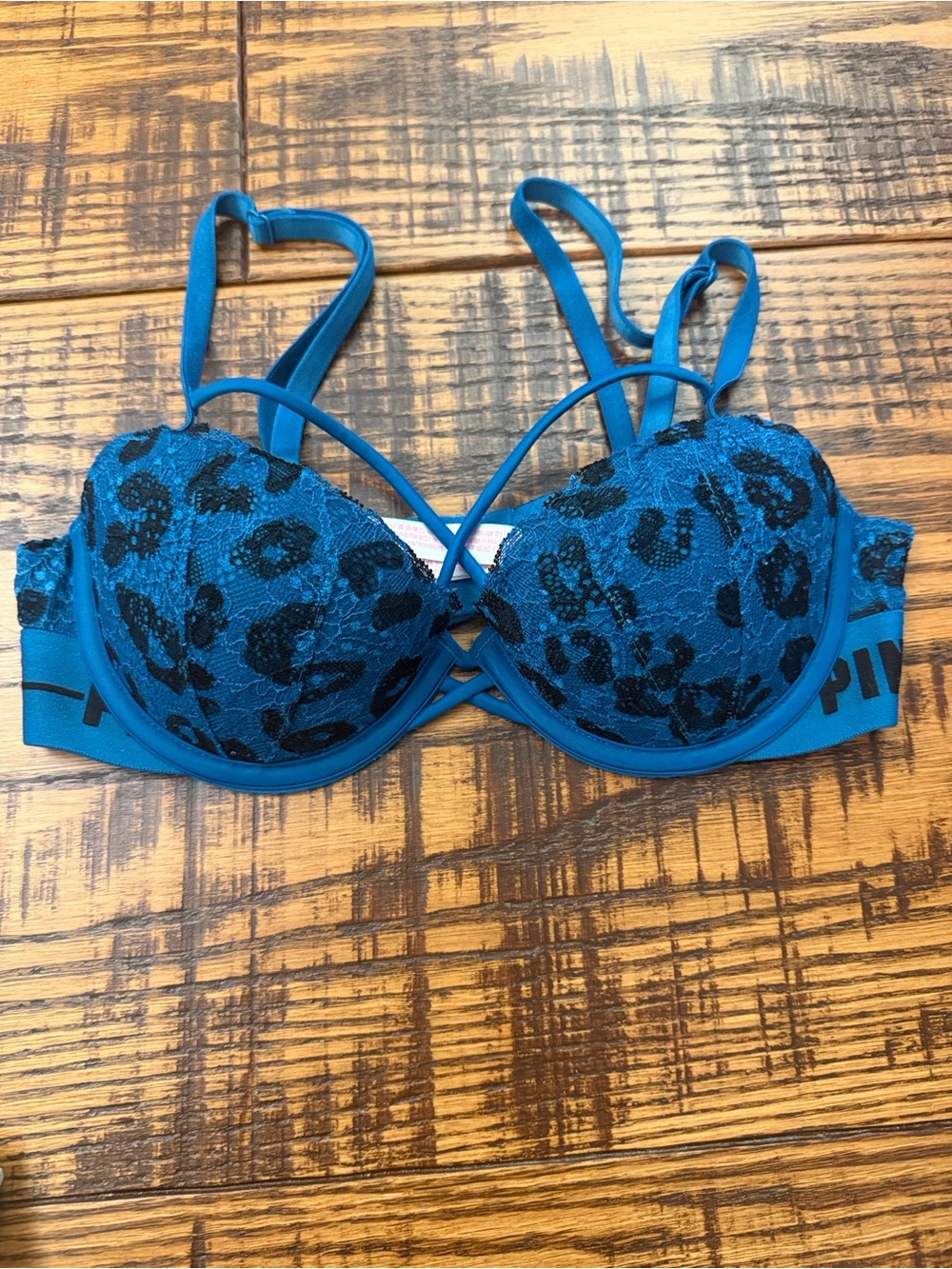 PINK Bra — Blue